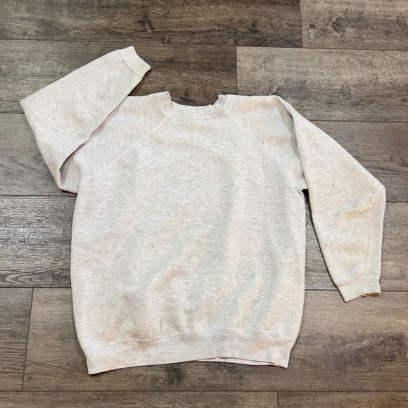 Vintage 80s Hanes Tri-Blend Raglan Gray Sweatshirt Made in USA - Men's Size XXL